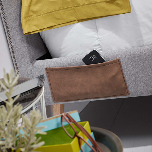 Dyla krevet sa skidajućim pokrivačem u svetlo sivoj boji, sa nogama od punog bukve za dušek 90 y 190 cm