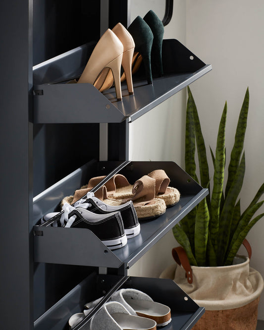 Ode stalak za cipele sa 3 vrata u tamno sivoj boji, 50 x 103 cm
