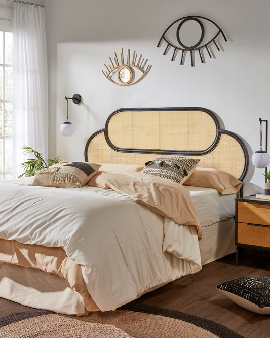 Lalita uzglavlje od ratana sa crnom završnom obradom, za krevete od 160 cm