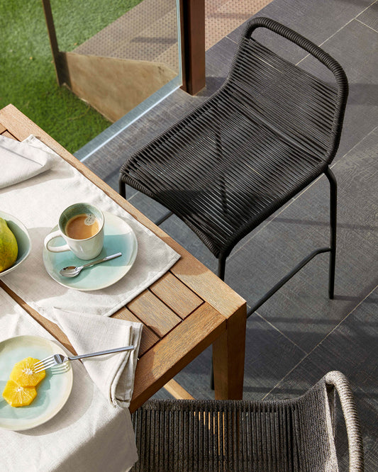 Lambton stolica koja se može složiti od crnog užeta i crnog čelika, 62 cm