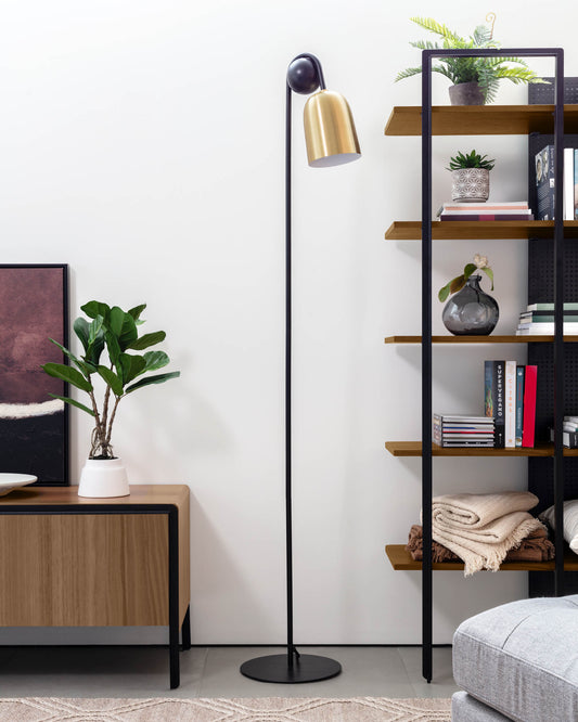 Natsumi metalna i drvena podna lampa