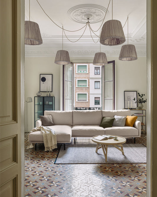 Sofa Galene sa 4 sedišta sa ležaljkom za levu stranu u bež, 314 cm FSC Mik Credit