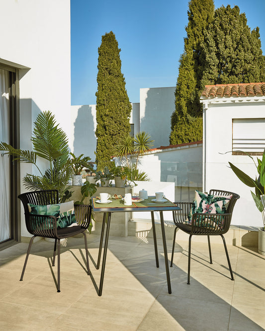 Mathis cementno vlakno sa čeličnim nogama sa crnom završnom obradom 75 x 75 cm