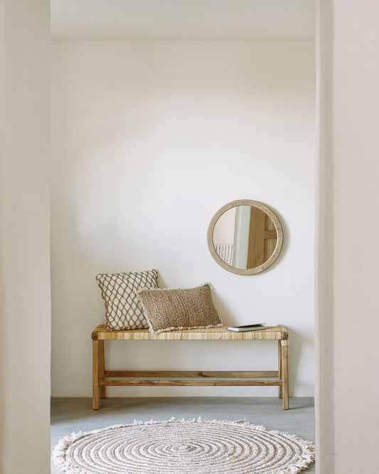 Alum ogledalo od stipse od punog mindi drveta 50 cm