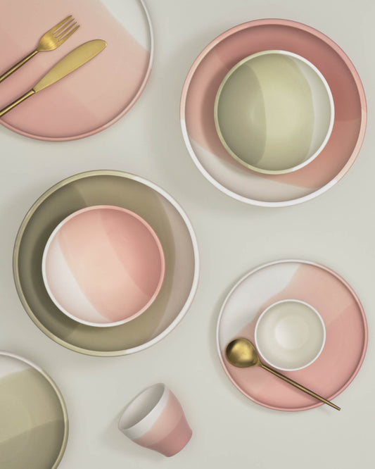 Sayuri velika porcelanska činija u roze i beloj boji