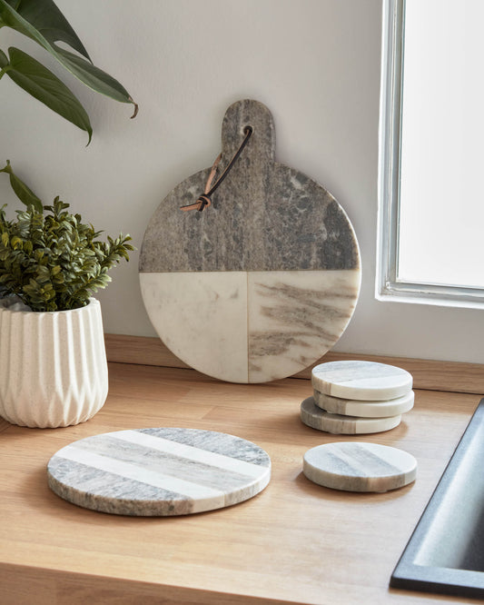 Xamila velika okrugla daska za serviranje od raznobojnog mermera