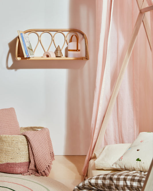 Nyarai polica od ratana sa prirodnom završnom obradom, 58 x 25 cm