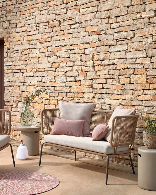 Nadin dvosed u bež gajtanu sa pocinkovanim čeličnim nogama, 135 cm