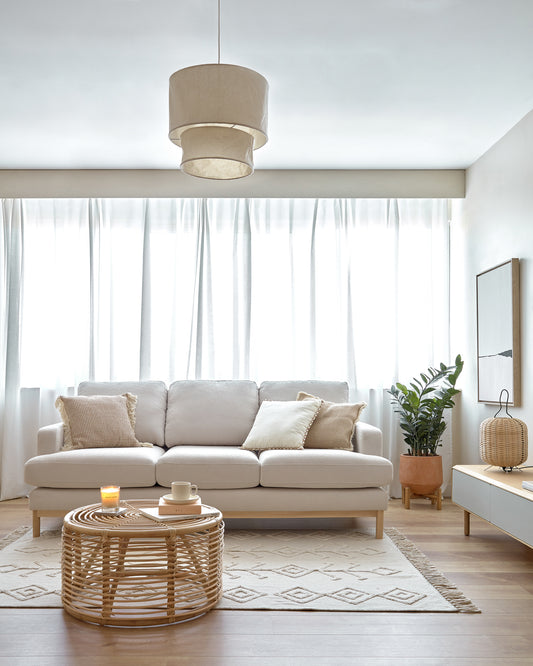 Okrugli Kohana stočić od ratana sa prirodnom završnom obradom Ø 66 cm