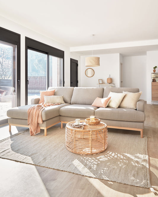 Mihaela trosed sa ležaljkom za levu u sivom mikro bukleu, 264 cm FSC Mik Credit