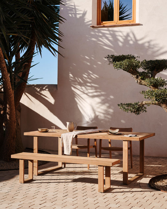 Canadell 100% outdoor table in solid recycled teak wood, 180 x 90 cm
