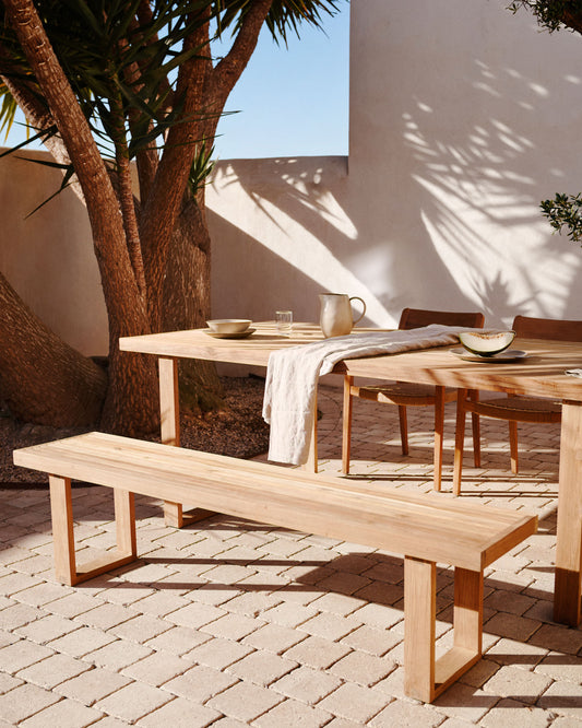 Canadell 100% outdoor bench in solid recycled teak wood, 170 cm