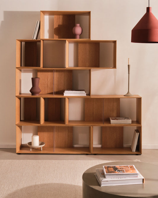Litto set od 6 modularnih elemenata za odlaganje od hrastovog furnira, 101 x 152 cm