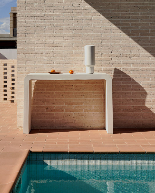 Konzola Aiguablava od belog cementa, 120 x 80 cm