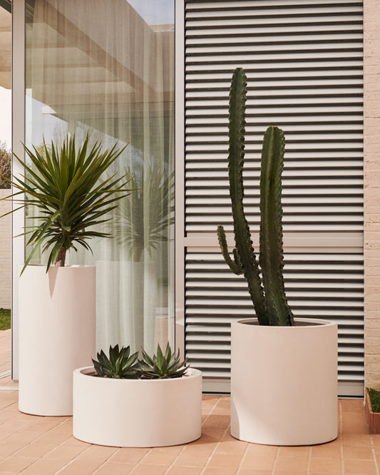 Aiguablava saksija od belog cementa, Ø 42 cm