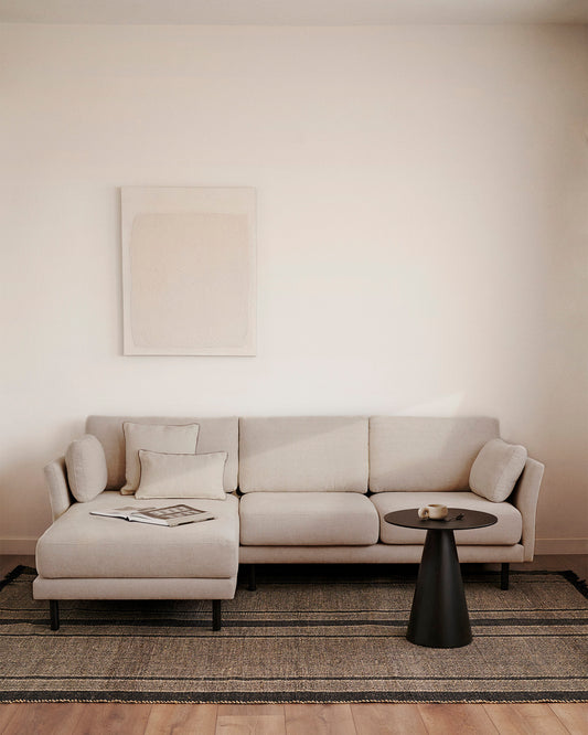 Gilma trosed sa ležaljkom za desnu/levu ruku, ženil biser sa crnim nogama, 260 cm