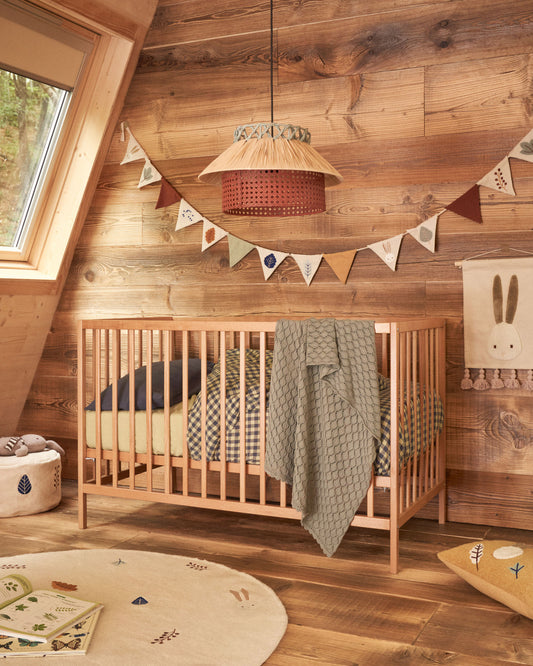 Shantal krevet od punog jasenovog drveta u prirodnoj boji, 60 x 120 cm