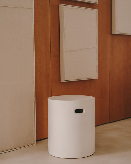 Aiguablava oslonac za noge od belog cementa, Ø 37 cm