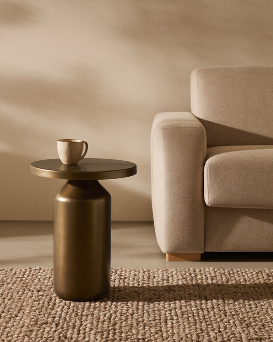 Malya metalni okrugli bočni sto od brušenog bakra, Ø 40,5 cm