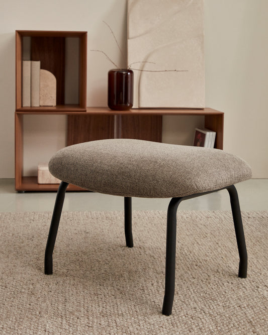 Belina oslonac za noge od svetlo braon i čelika sa crnom završnom obradom FSC 100%