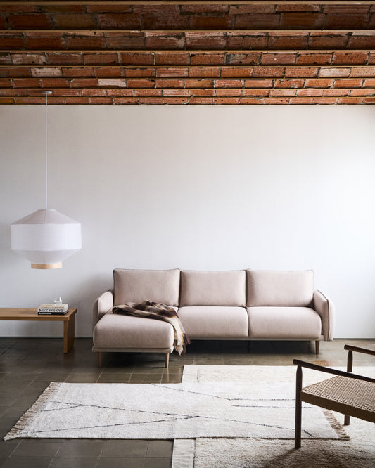 Carlota trosed sofa sa levim/desnim ležaljkom u bež, 262 cm FSC Mik Credit