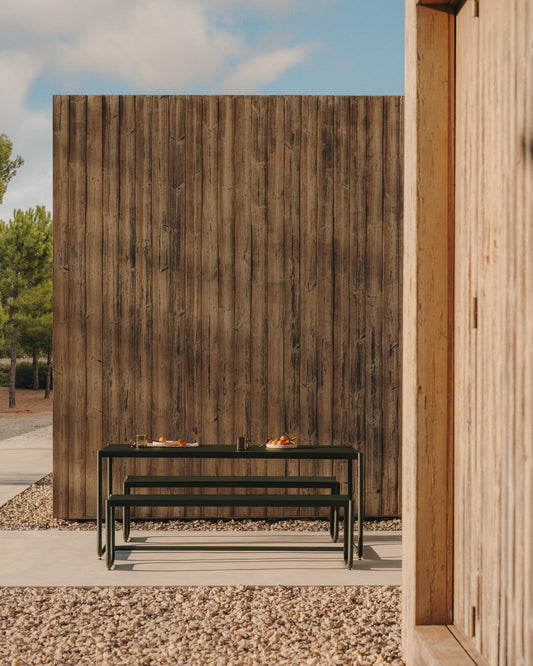 Sotil set od 2 klupe i pocinkovanog čeličnog stola sa zelenom završnom obradom 183 x 83 cm