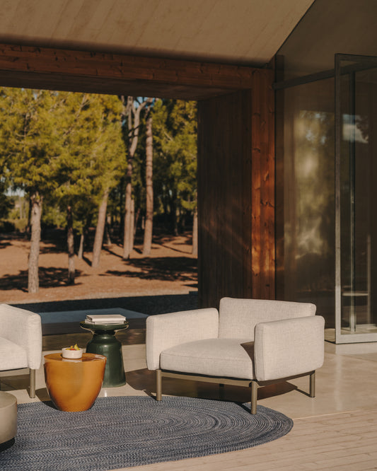 Sorells modularna vanjska fotelja od aluminijuma sa sivom završnom obradom