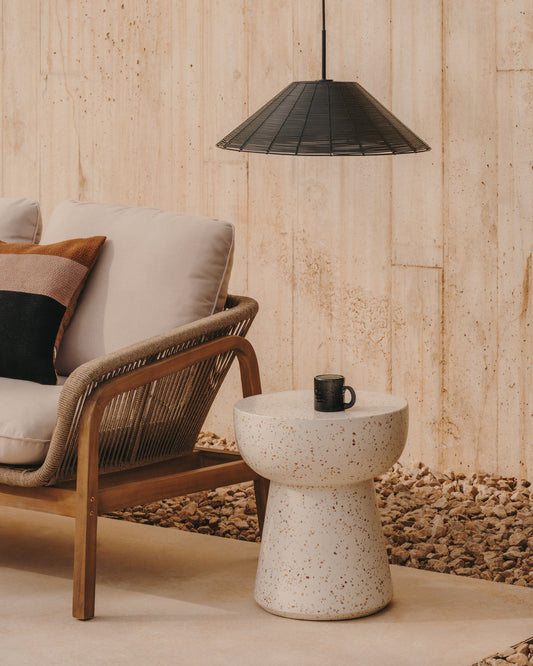 Saranella abažur za spoljnu plafonsku lampu od crnog sintetičkog ratana Ø 50cm