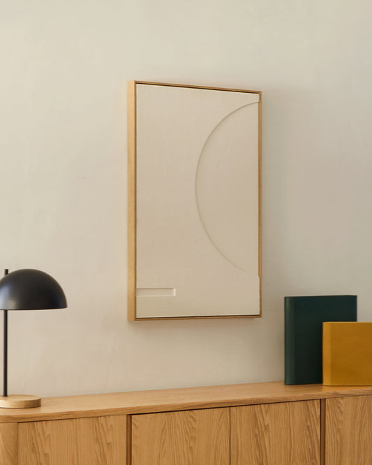 Sefri slika sa kružnim geometrijskim oblicima u beloj boji 60 x 90 cm