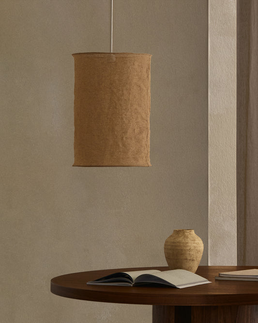 Mariela abažur za plafonsku lampu od lana u bež boji, Ø 40 x 60 cm