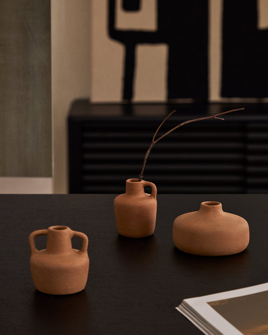 Sofra set od 3 vaze od terakote, 6 cm / 7 cm / 10 cm