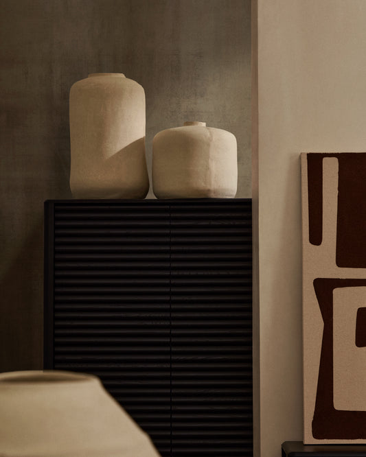 Serina papir-maše vaza u beloj boji 34 cm