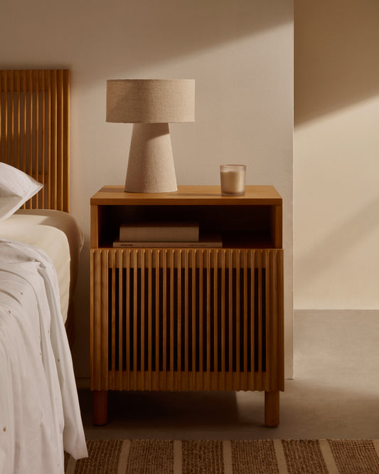 Beyla masivno hrastovo drvo pored stola sa hrastovim furnirom, 53 x 62 cm FSC 100%