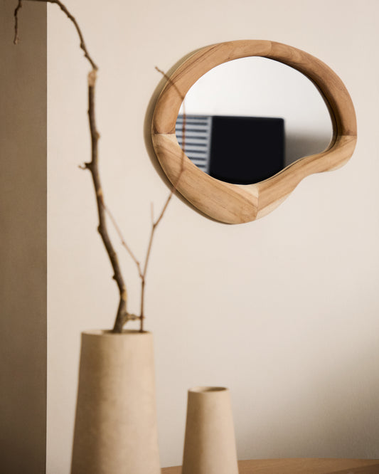 Ogledalo od drveta Selem mungur sa prirodnom završnom obradom 68 x 44 cm