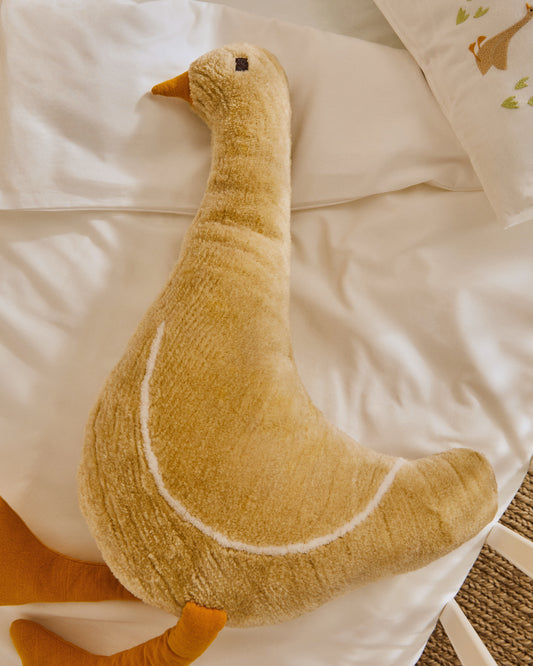 Milo beige, in the shape of a goose, cotton pillow, 50 cm