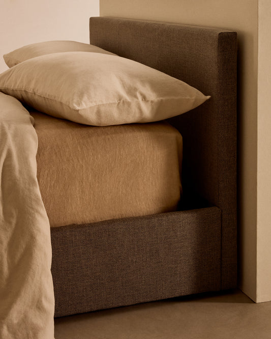 Nahiri tapacirani sivi otomanski krevet za dušek 90 x 200 cm