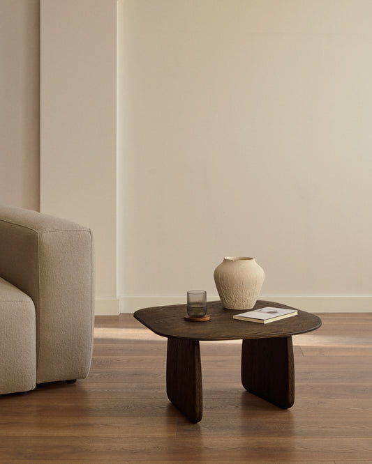 Pirita pomoćni sto od punog hrastovog drveta u tamnoj boji, 70,6 x 70 cm FSC 100%