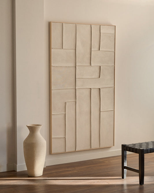 Klis bela platnena slika sa geometrijskim oblicima, 120 x 200 cm