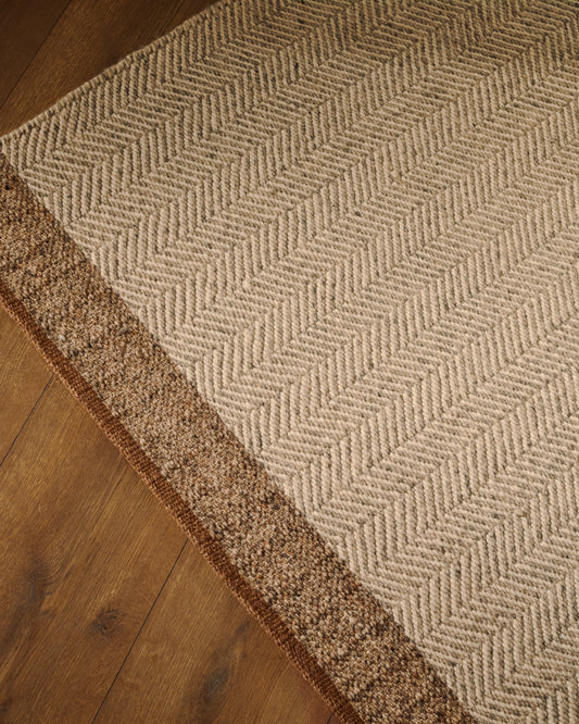 Nifelia bež žakard vuneni tepih, 160 x 230 cm