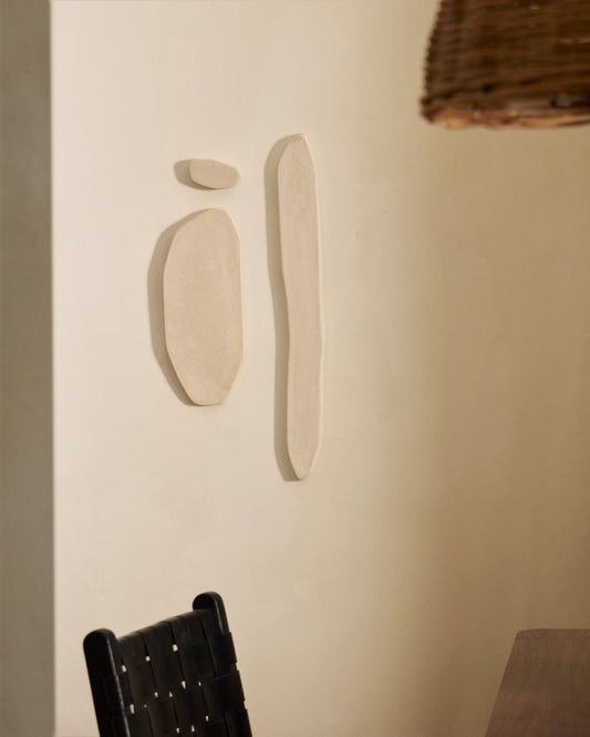 Siluna set od 3 izdužena zidna panela u belom papir-mašeu