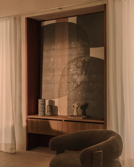 tonol, braon apstraktno platno, 180 x 140 cm