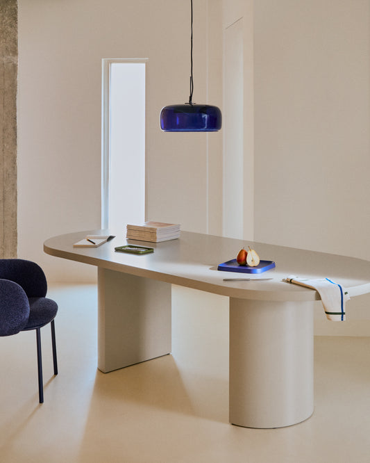 Reig plava staklena plafonska lampa, Ø 38 cm