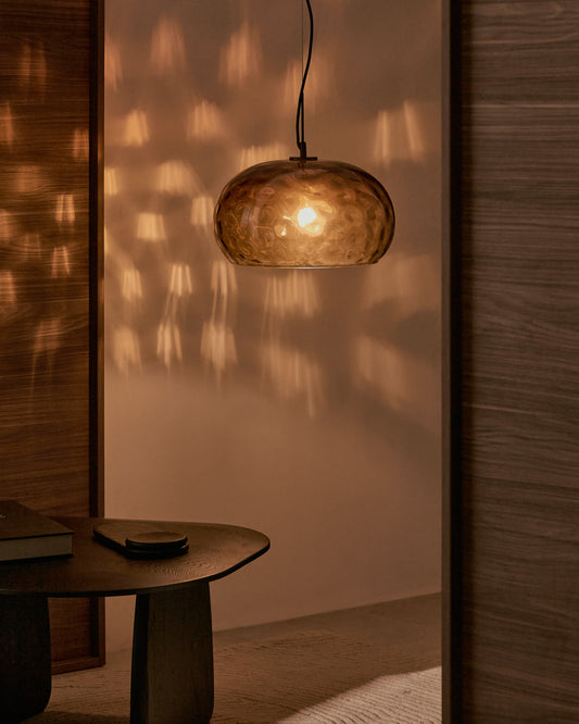 Balma braon staklena plafonska lampa, Ø 40 cm