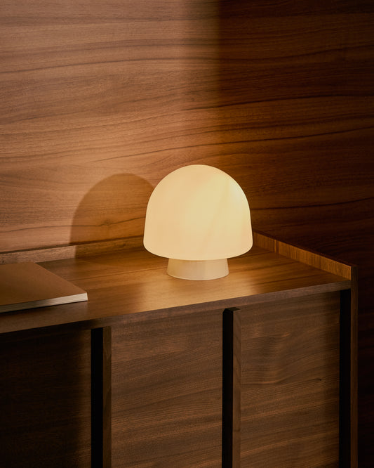 Reig siva staklena stona lampa