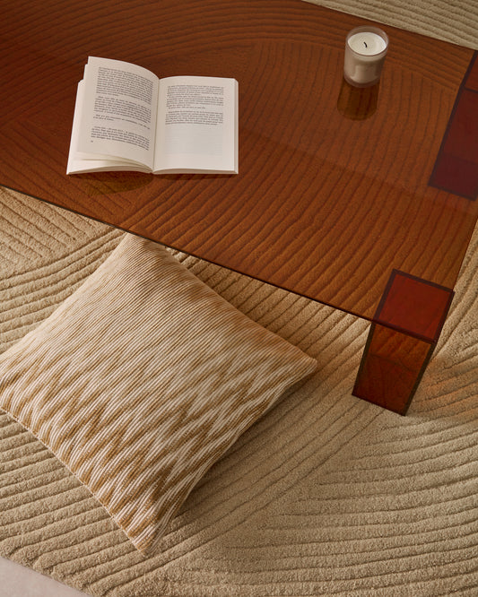 Sigato bež i ekru viskoza i pamuk, 45 x 45 cm