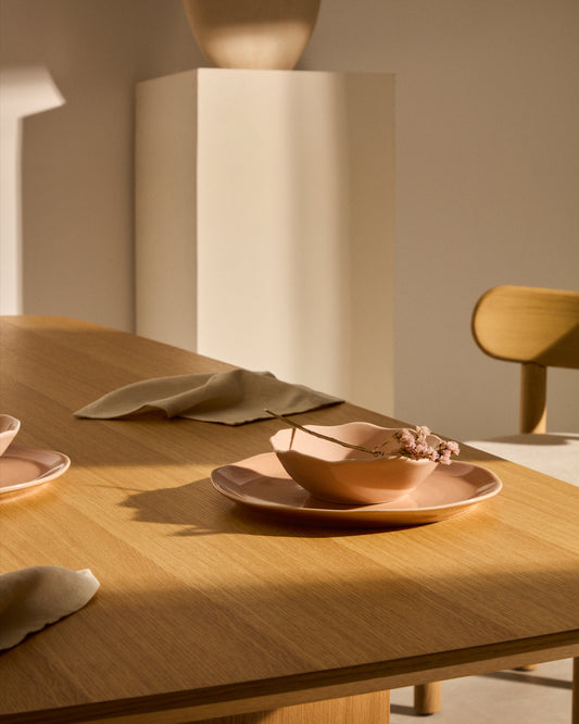 Ružičasta keramička tiraya činija