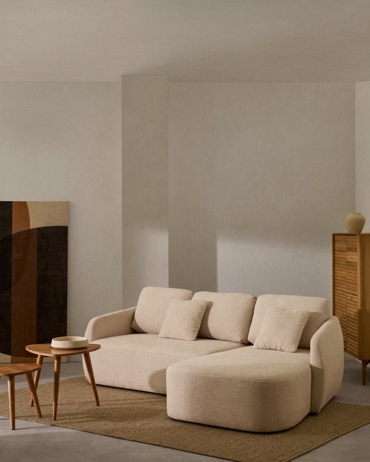 Laira trosed sofa na razvlačenje od šenila sa ležaljkom za desnu ruku, ekru, 246 cm, FSC Mik Credit