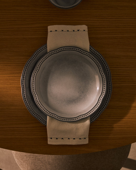 Plavi keramički Dovec tanjir za desert