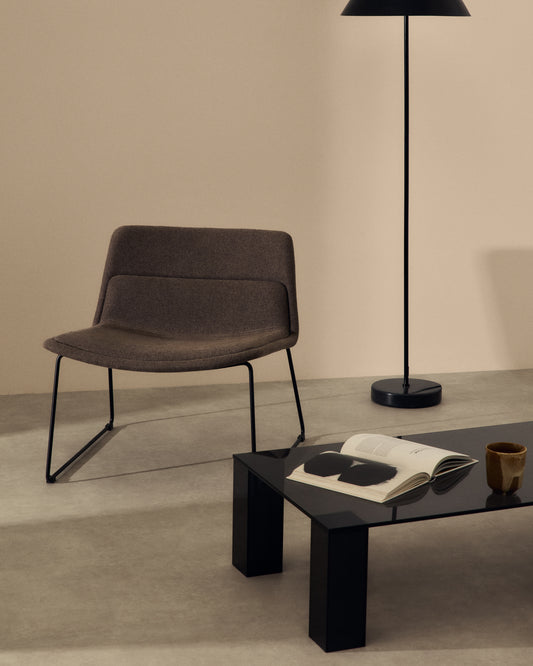 Zahara braon fotelja i čelik u crnoj boji, 100% FSC