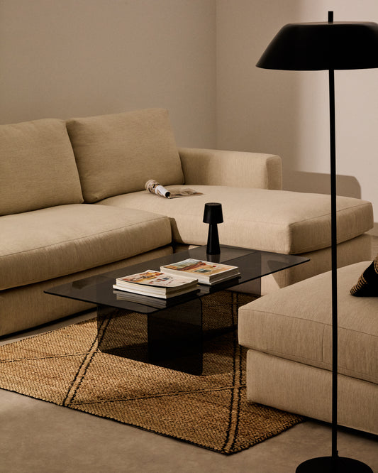 Zaren sivi stočić od kaljenog stakla, 120 x 60 cm